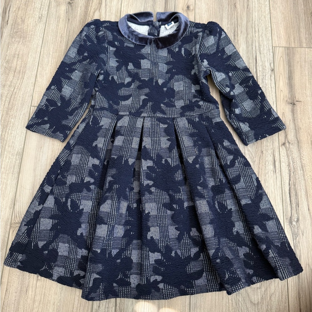 Janie & Jack Elegant Navy Blue Kids Dress Sz 5